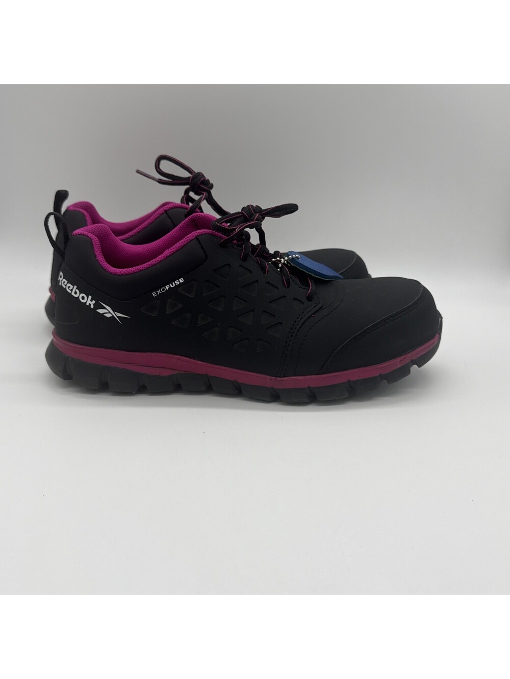 Reebok Sublite Cushion Work Steel Toe Shoes Womens 9.5 M Black Pink RB047 Safety